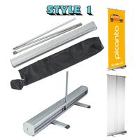 Système de bannière déroulante standard en aluminium 850x2000 léger et portable pour affichage publicitaire
