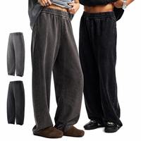 Pantalon de survêtement long unisexe à logo personnalisé, 100% coton 430 GSM, décontracté, chaud, coupe ample, effet batik, taille mi-haute, jambe large, avec cordon de serrage élastique