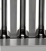CUBICA WALL 90 Terlaris ALUMINOX KP Produsen Italia Baja Tahan Karat Aisi 304 Penghisap Asap Dapur Komersial Lampu LED