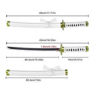 Miniespada Katana de una pieza de Anime japonés de 45cm personalizada, réplica de <span class=keywords><strong>arma</strong></span> de Roronao Zoro, Wado Ichimonji de hierro Real - Product Image 2
