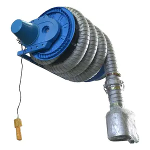 Carrete de manguera de humos de escape de vehículos de alta temperatura con motor y ventilador (soplador de aire)