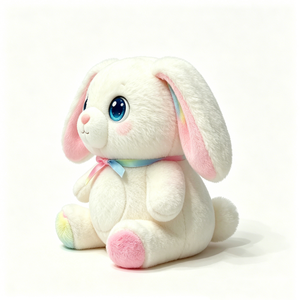 ตุ๊กตากระต่ายสีขาวอ้วนอ้วนแบบกำหนดเองได้ แก้มสีชมพูอ่อน จมูกกลมสีชมพูเล็กน้อย และรอยยิ้มอ่อนโยน - Product Image 2