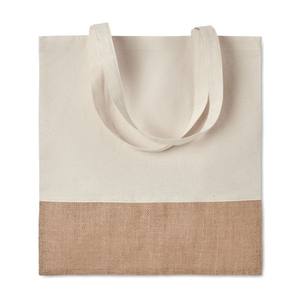 Sac fourre-tout en toile Inde, moyen, 30-50 cm, fond en jute, sac de courses écologique, utilisation promotionnelle - Product Image 1