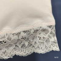 Cnshell 195gsm Soutien-gorge à bretelles réglables avec coussinets, décolleté en U, en coton et dentelle, double couche