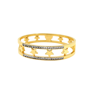 Fashion Bangle 316L Stainless Steel PVD Gold Plating Star Design <b>Crystal</b> Inlay <b>Bracelet</b> - Product Image 2