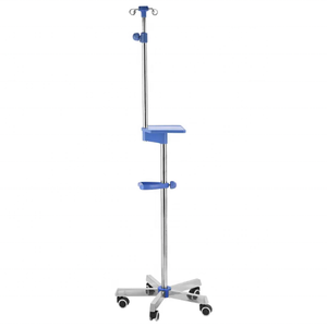 <b>Adjustable</b> Stainless Steel Mobile Drip Infusion Stand with Direct Manufacturer Supplied Infusion Rod for Hospital Use - Product Image 1