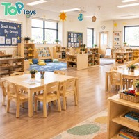 Ensemble table et chaises en bois pour salle de classe préscolaire, mobilier Montessori pour maternelle et garderie, bibliothèque, centre d'activités et de jeu pour enfants