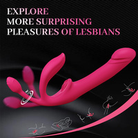 Trägerloser Dildo-Vibrator Tragbares Paar-Sexspielzeug Ferngesteuerter G-Punkt-Vibrator Lesbisches Sexspielzeug für Frauen und Männer