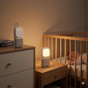 Monitor de Audio Inalámbrico para Bebés, Totalmente Portátil, Ambas Unidades con Batería Recargable de 1000 mAh, con Luz Nocturna y Canciones de Cuna - Product Image 4
