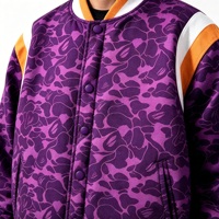 Veste universitaire en satin personnalisée avec impression de lettres OEM ODM, veste bomber réversible pour hommes, veste de baseball universitaire, design personnalisé