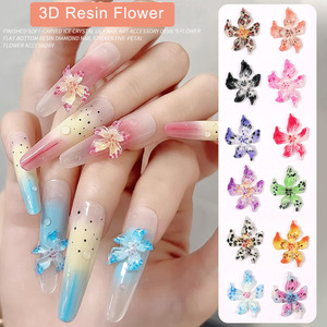 En vrac, assortiment de breloques pour ongles en résine 3D, pétales de fleurs à dos plat, grands, rouges, roses, bleus, verts, pour loisirs créatifs DIY - Product Image 1