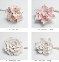Diffuseur de parfum créatif en céramique rose, bleu et blanc, en forme de rose, fait main, avec fil de coton, pour la décoration de la maison et du bureau