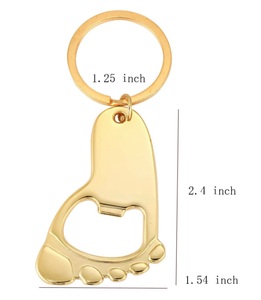 Llavero Abridor de Botellas de Lujo Chapado en Oro con Caja de Regalo para Recuerdo de Boda - Product Image 2