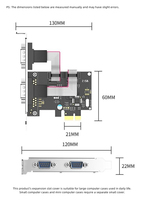 Tarjeta de Expansión PCI-E a 2 Puertos RS232 para Computadora de Escritorio e Impresora