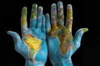 Mapa del Mundo Impreso en Lienzo, Arte de Naturaleza Muerta, Decoración de Pared Personalizable con Temática de Unidad Global para Hogar, Oficina u Hoteles