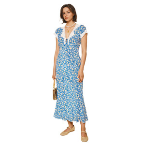 Vestido Maxi Vintage de Verano y Primavera para Mujer, Estampado de Puntos, Casual, con Adorno de Lazo y Cintura Natural - Product Image 3