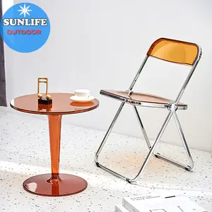 SUNLIFE Hotsale 라운드 라이트 클리어 커피 테이블