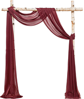 En gros Rideaux d'arche rectangulaires en mousseline d'extérieur pour décoration de toile de fond de mariage, festival, fête et voile de support