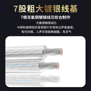 Tín hiệu cáp dây OEM ODM nhà máy bán 8mm OFC cao cấp Hifi bạc điện âm thanh & <span class=keywords><strong>Video</strong></span> Cáp cho RCA và XLR cắm - Product Image 4