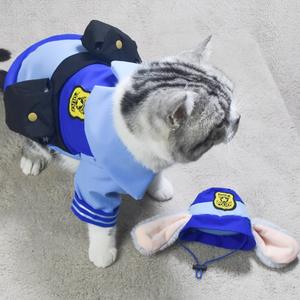 प्यारा पॉलिएस्टर पालतू भूमिका निभाते हैं बिल्लियों और कुत्तों के लिए बनी अधिकारी जूडी की पोशाक - Product Image 3