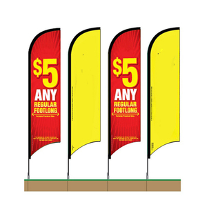 Tùy chỉnh trang trí nhanh chóng sản xuất bán buôn giá rẻ khuyến mại quảng cáo ngoài trời Tear Drop bãi biển lông cờ - Product Image 6