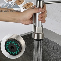 Robinet de cuisine en acier inoxydable de qualité supérieure avec pulvérisateur à double fonction