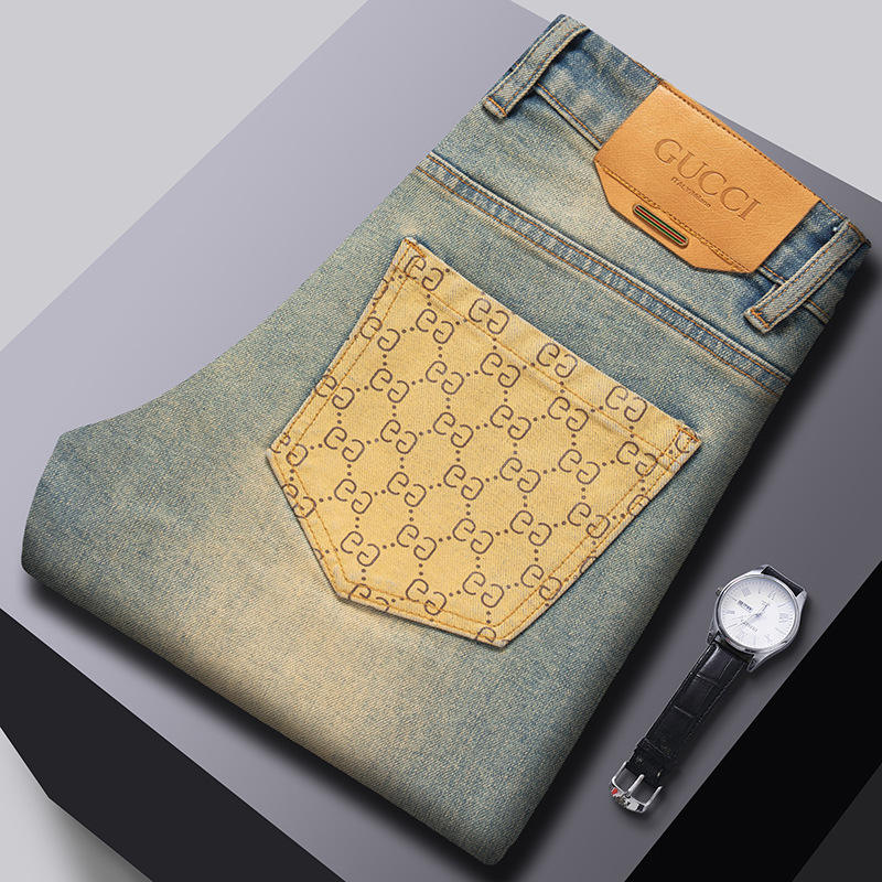 Washed Jeans Gucci Pant Price Trending Now: Yellow Jeans For Men