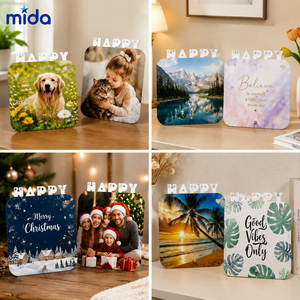 Cadres photo vierges en MDF 20x20cm pour sublimation, avec bordure textile <span class=keywords><strong>Joyeux</strong></span>, revêtement imprimable - Product Image 3