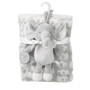 Động vật bé sang trọng chăn + làm dịu âm nhạc búp bê đặt mùa hè chăn mỏng quà tặng sơ sinh - Product Image 1