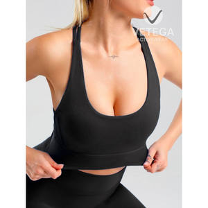 Soutien-gorge de sport LULI pour femme à maintien élevé, dos nageur, design simple, en Spandex/Polyester, couleur unie, pour entraînement et activités sportives - Product Image 4