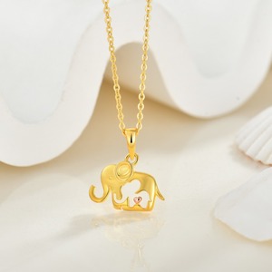 Collar con Colgante <span class=keywords><strong>de</strong></span> Elefante Madre e Hijo en Plata <span class=keywords><strong>de</strong></span> Ley 925 Chapada en <span class=keywords><strong>Oro</strong></span> <span class=keywords><strong>de</strong></span> 18k al por Mayor <span class=keywords><strong>para</strong></span> Mujer, Regalo del Día <span class=keywords><strong>de</strong></span> la Madre, Joyería Personalizada - Product Image 2