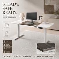 Table de travail électrique réglable AOR, plateau en panneau de particules de 15 mm, placage bois massif, écologique, pour position assise ou debout, vente en gros usine