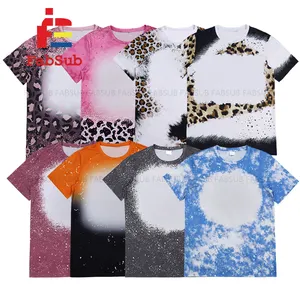 2023 New Arrival Custom Design 100% Polyester Cotton Like US Size Unisex Sublimation Bleached T Shirt for Kid Adult
