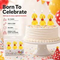 Bougies d'anniversaire chien jaunes brillantes faites à la main en cire de paraffine, décoration de gâteau et de cupcake en forme d'animal, inodores, fournitures de fête