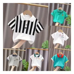 children's clothing boys t-shirts polo shirts all over print shirt kids for soft Stripe Academy Style Multiple Style Discounts