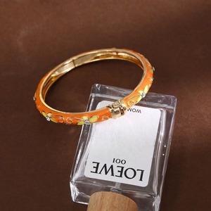 Factory Wholesale Traditional Flowers Chinese <b>Bracelet</b> Cloisonne Enamel Split Bangles for Women Fashion Jewelry Gift Party - Product Image 2