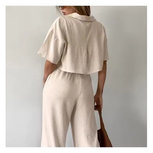 Customize New Arrival Ladies Cotton <b>Pants</b> for Women High Waist Stylish <b>Pants</b> Sets for Women - Product Image 3