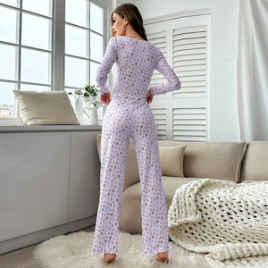 Pyjamas à manches longues sexy et décontractés, style européen et américain, best-sellers transfrontaliers pour l'automne et l'hiver - Product Image 2