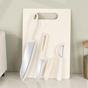 Ensemble de couteaux de cuisine avec planche à découper, 3 pièces, lame polie, bord droit, pour usage familial - Product Image 2