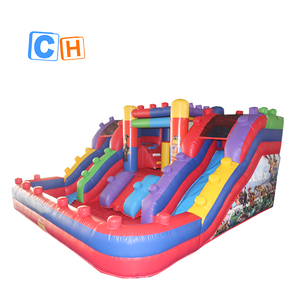 Maison gonflable commerciale à thème coloré, château gonflable, toboggan aquatique, maison gonflable avec piscine - Product Image 1