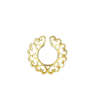 1 pièce Faux piercing de téton rond tendance en acier inoxydable 316L chirurgical, bijou de corps sans perçage