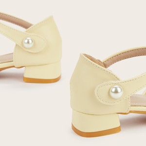 2026 Spring New Girls Princess High Heeled Sandals Rhinestone Lace Crystal Flower PU Leather Fashion Party Dress <strong>Shoes</strong> - Product Image 3