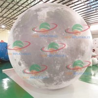 Ballon publicitaire géant gonflable hermétique en forme de lune ou de planète, éclairé par LED, à l'hélium