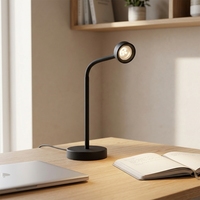 Lampe de bureau LED flexible à col de cygne, 3,5 W, 3 températures de couleur, commande tactile, lampe de chevet moderne pour la lecture