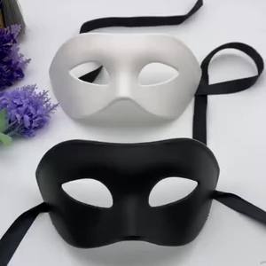 Halloween e Retro decorazioni per feste di natale bianco toppa per occhio ispessita maschera nera per adulti mezza faccia - Product Image 5