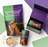 Ensemble d'emballages alimentaires haut de gamme personnalisés : pochette à fermeture éclair verticale, tube en papier cylindrique, boîte cadeau magnétique, matériaux recyclés mats