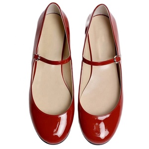 Phong cách ngón chân tròn dễ thương Cô Gái Khóa dây đeo giày phẳng tùy chỉnh bằng sáng chế Màu sắc phụ nữ Mary Jane giày phẳng - Product Image 6