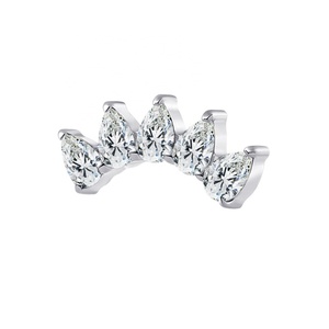 <b>Piercing</b> Stories ASTM F136 <b>Titanium</b> Crown Shaped Threaded Tops <b>Piercing</b> <b>Jewelry</b> - Product Image 3