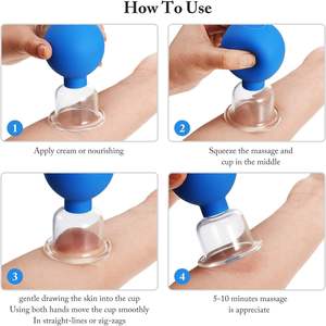 4pcs Health Massage Vacuum Cupping Cups Set Glass Cupping Set Glass Silicone Cupping Cups Massage for Body Back Shoulder Muscle - Product Image 5