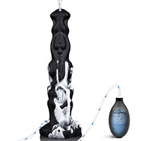 Dildo réaliste étanche IPX7 avec prépuce mobile, fonction de jet de liquide et ventouse animale